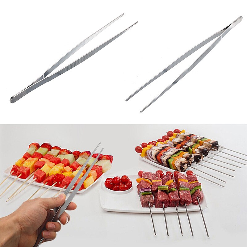 30cm grillpincett tång rostfritt stål mat churrasco pincett köksredskap prylar grilltillbehör matklipp
