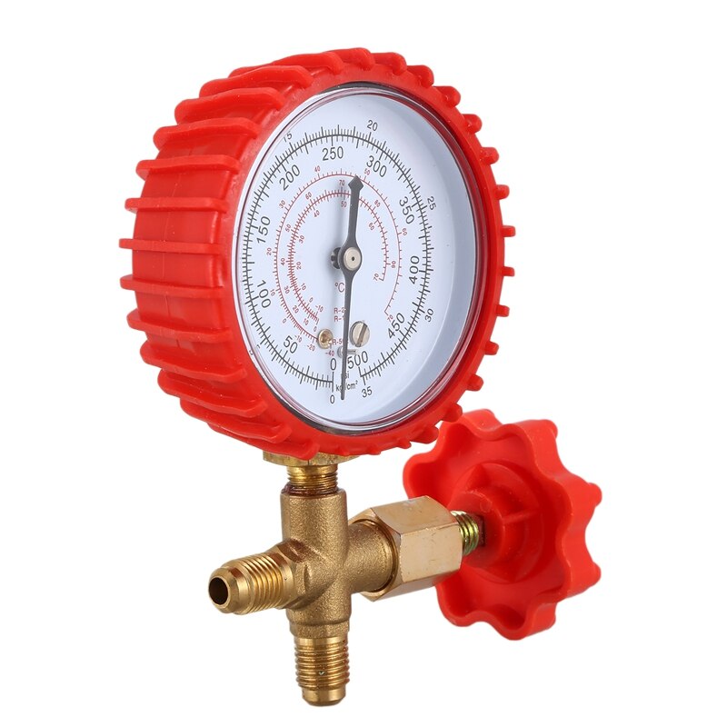 Refrigerant Pressure Gauge Air Conditioning Recharge Pressure Gauges Manifold Gauge Manometer Valve for R12 R502 R22 R410 R134A