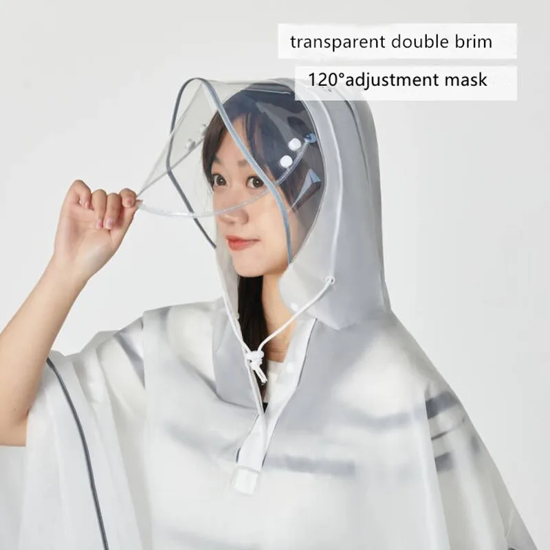 Unisex Waterproof Bike Rain Poncho - Lightweight Reusable Hooded Cape with Reflective Stripes for Motorcycle Cycling
