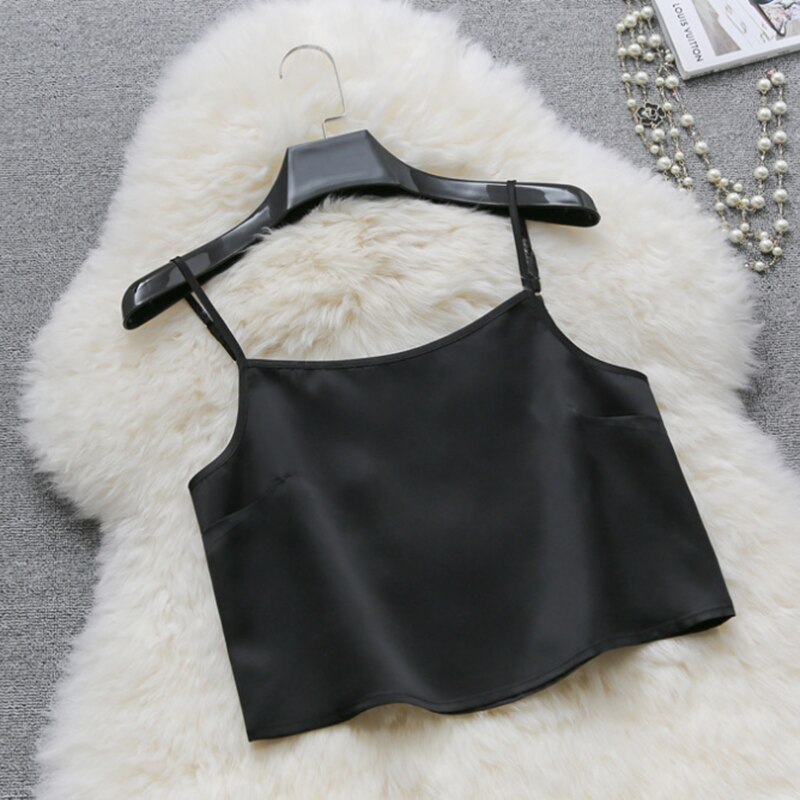 basique rafraichissant crop top debardeur femmes sexy dentelle tank camisole blanc court haut femme été tops noir satin sans manche lingerie caraco débardeur stylé ete croptop bustier resille gilet fines bretelle porno
