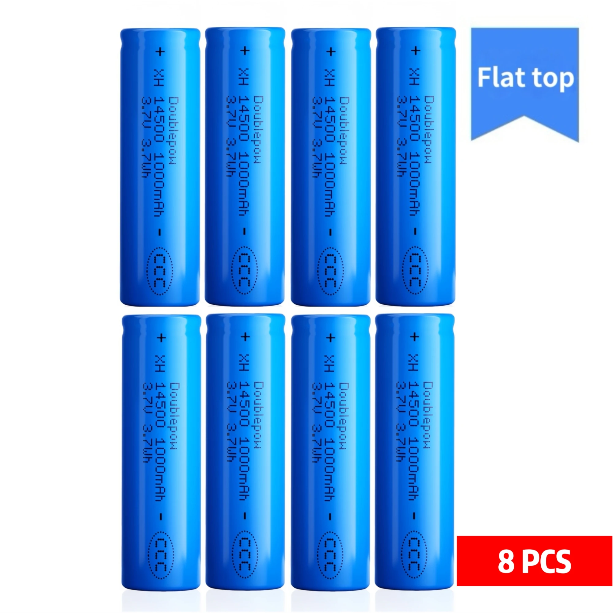 Batería 14500, 3,7 V, 1000mAh, cargador recargable de litio para afeitadora, altavoz, dron, aspiradora, micrófono, reloj inteligente, Sensor de juguete: Azul cielo