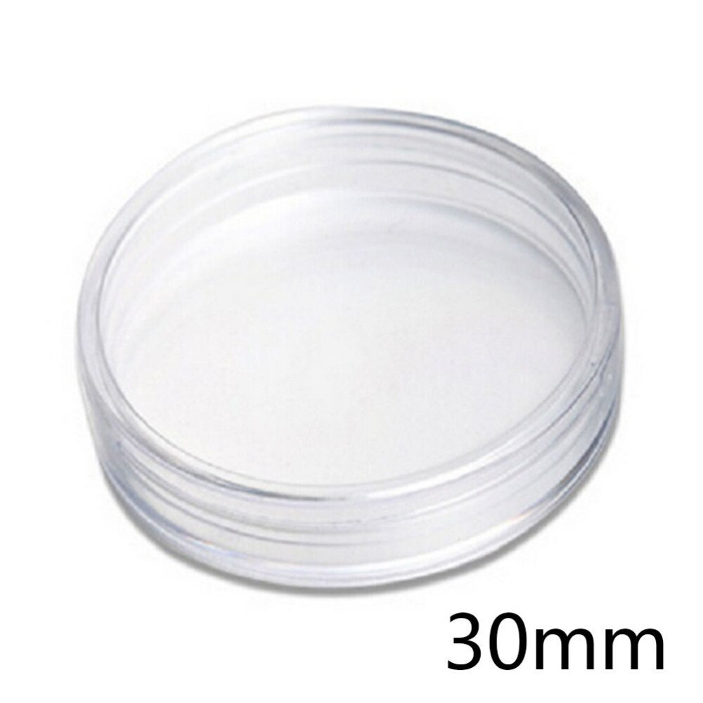 10 stuks/set doorzichtige ronde plastic doosjes 30mm munten