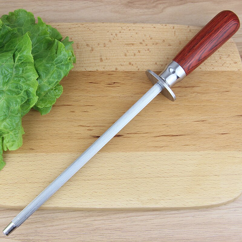 SML 12 inch chef knife sharpening rod with wooden handle honing steel cooking tools for kitchen knives