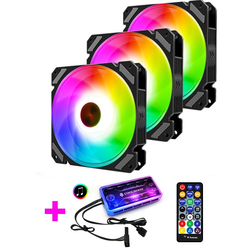 5V Rgb Fan 12Cm Voor Computer Case/Normale Of Music Control Ondersteuning Mobo 5V Aura Sync licht Ritme Stijl