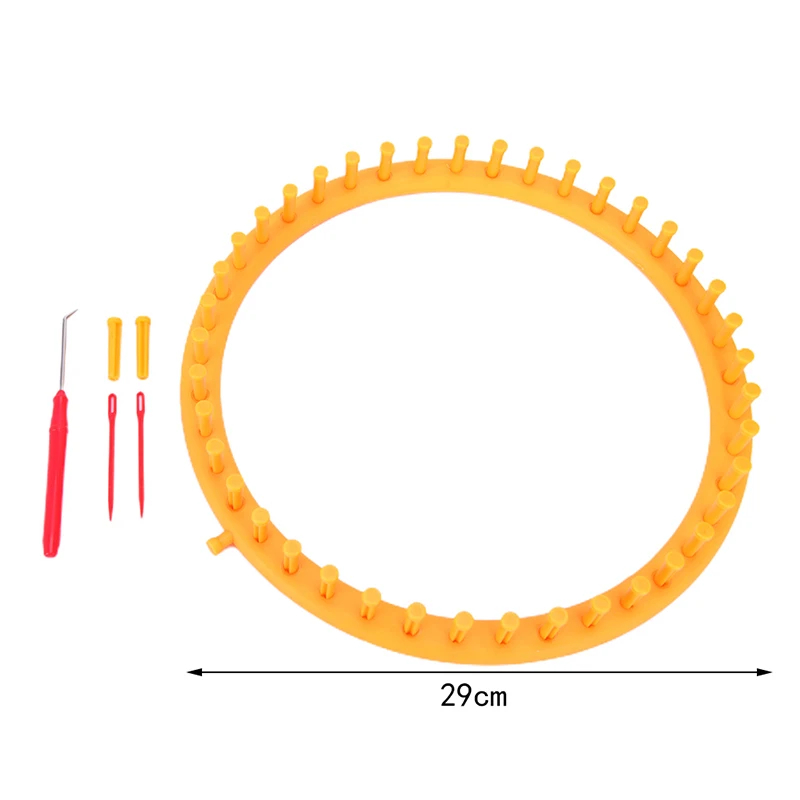 4 rozmiary okrągłe krosna zestaw narzędzi DIY plastikowe okrągłe kółko kreatywny kapelusz sweter wełniany zestaw narzędzi tkackich robić samodzielnego narzędzia dziewiarskie: Ciemny khaki