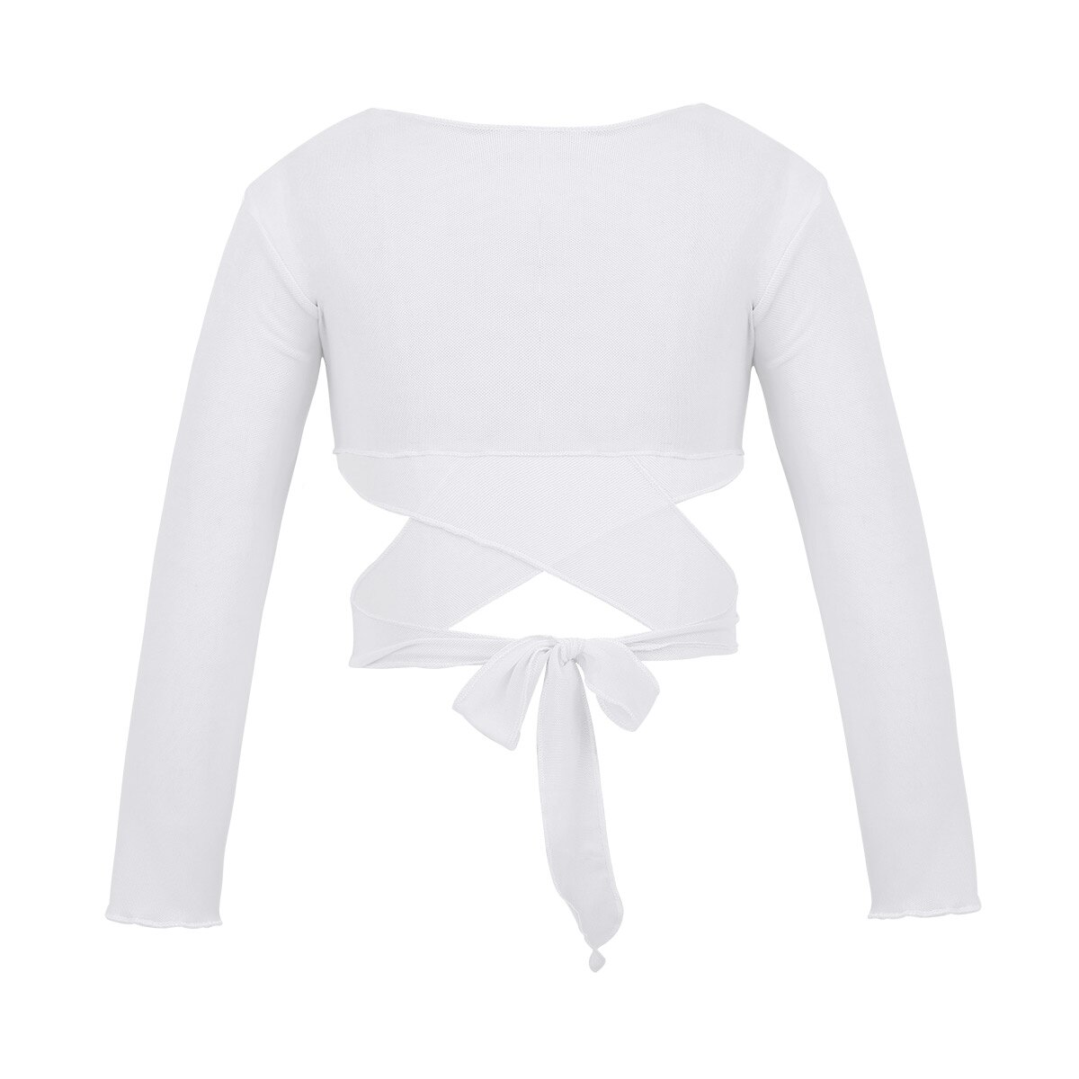 Kinderen Meisjes Bloem Jurk Bolero Jas Ballet Kostuum Lange Mouwen Wrap Top Met Verstelbare Tie Sluiting Voor Bruidsmeisje Bruiloft