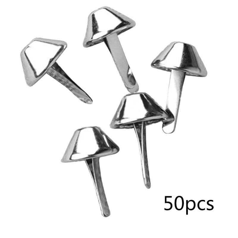 50Pcs Bag Purse Handbag Feet Nailheads Bottom Studs Nail Luggage Spike Rivets: sliver