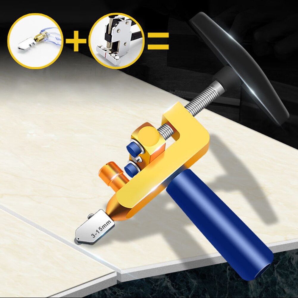 Professionele Diamant Glassnijder 2 In 1 Keramische Tegel Snijder Met Mes Wiel Diamant Roller Breaker Draagbare Snijgereedschap