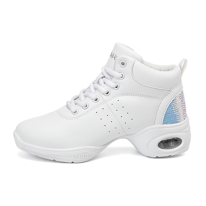 Damesko blød ydersål kvinde pust jazz hip hop sko sportsudstyr danse sneakers dame piges moderne jazz dansesko
