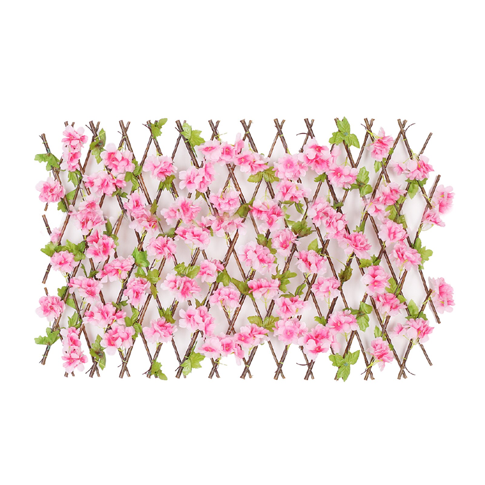 Faux Garden Trellis Expandable Wooden Fence Home Decoration Patio Yard: rose red