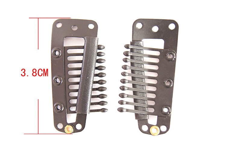 3.8cm 10T-Tube Stainless Steel Snap Wig Clip For Machine Weaving Extensions Hair Extensions Comb