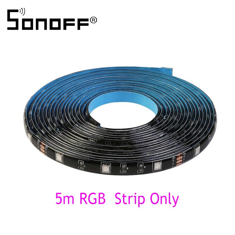 SONOFF WiFi L1 Dimmable Light Strip Smart LED Waterproof 5050 RGB Strip Lights Flexible 2m/5m Kit Works With Alexa Google Home: 5050 RGB 5M