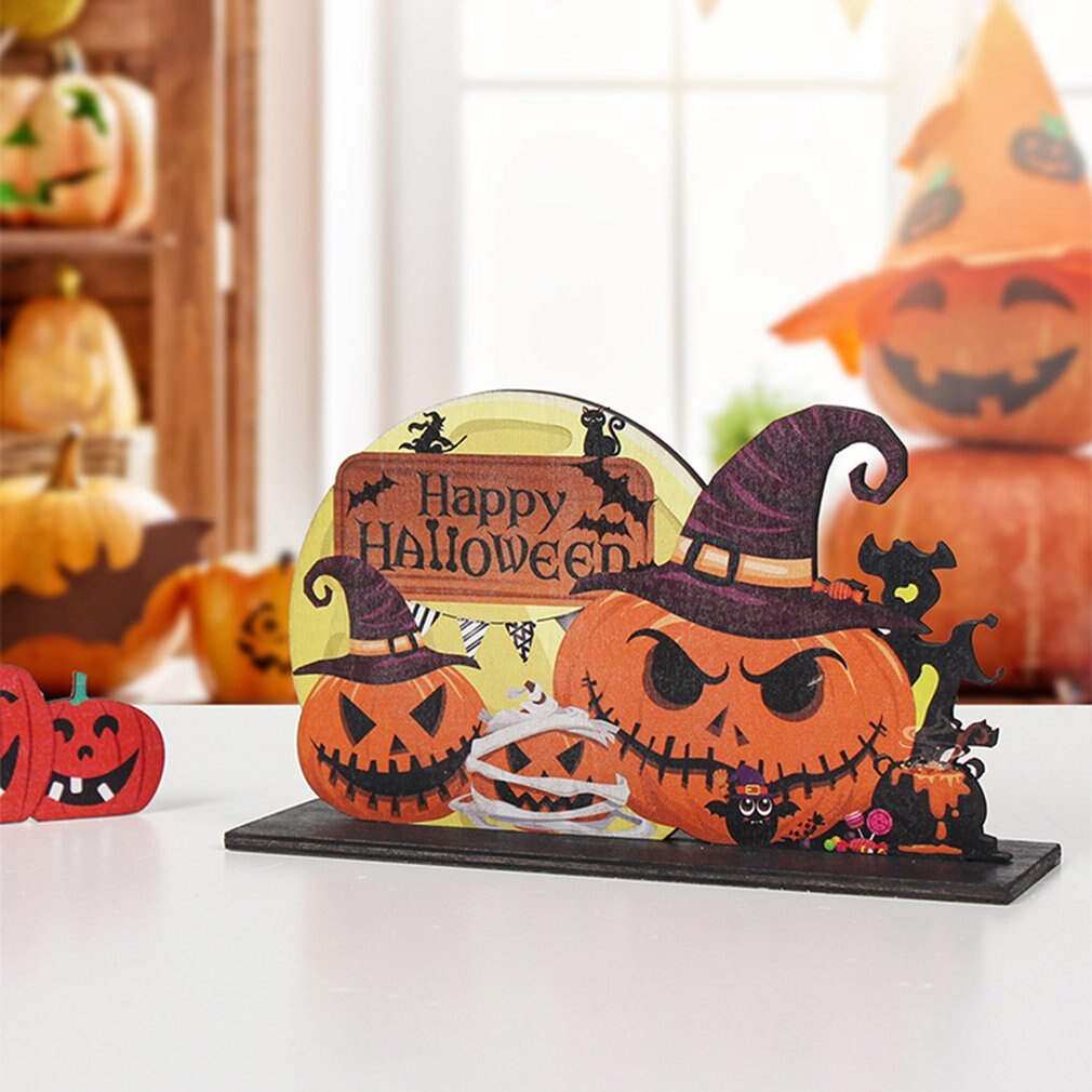 Halloween Ornament Pumpkin Wooden Ornament For Hau... Grandado