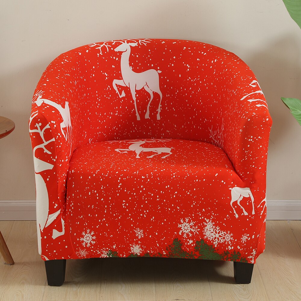 Christmas Elastic Coffee Tub Sofa Cover Armchair Seat Cover Protector Furniture Slipcover Room Bathtub Chair Covers: 5