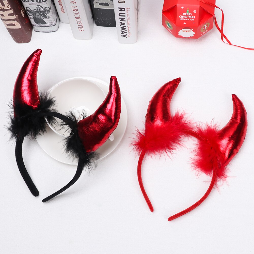 3 stk/sett nyhet halloween djevel pannebånd til kvinner jenter demon horn hår bøyle kostyme hodeplagg cosplay fest dekor tilbehør