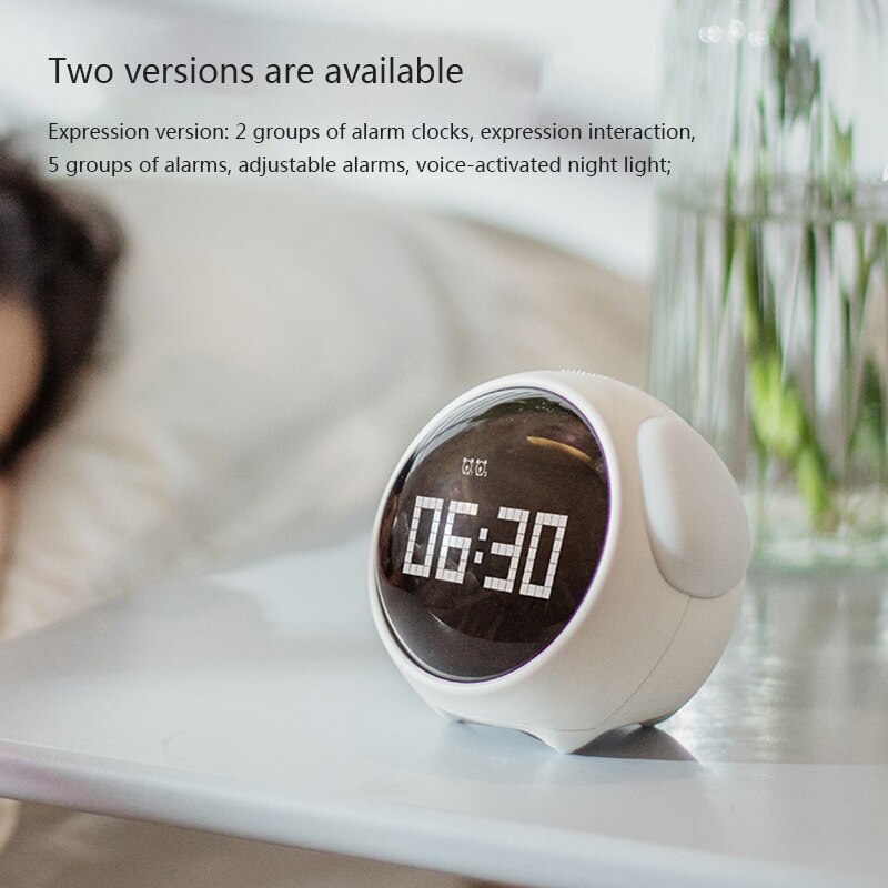 Réveil pixel hbk multifonction pour étudiants, veilleuse de chevet, réveil électronique avec fonction snooze pour enfants: Blanc