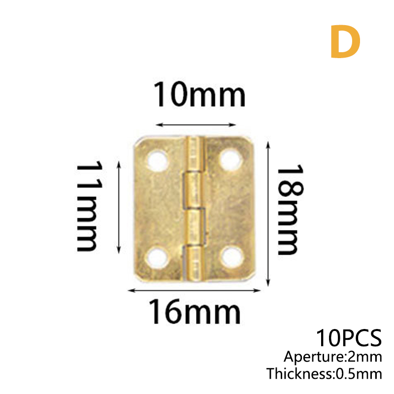 10Pcs Mini Metal Hinges Retro Door Hinges Hinge Flat Hinge 180 Degrees Furniture Hinges DIY Crafts Tool: D
