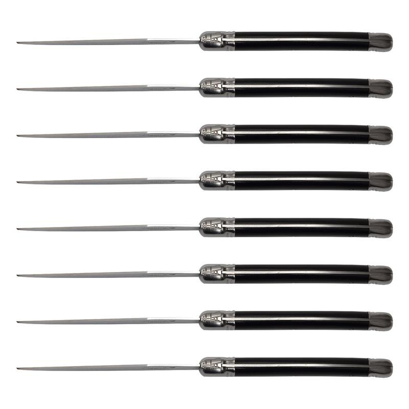 9 &#39;&#39;Laguiole Rvs Steak Messen Diner Mes Zwarte Bestek Tafel Mes Servies Sets Restaurant Home Bar Flatwatware