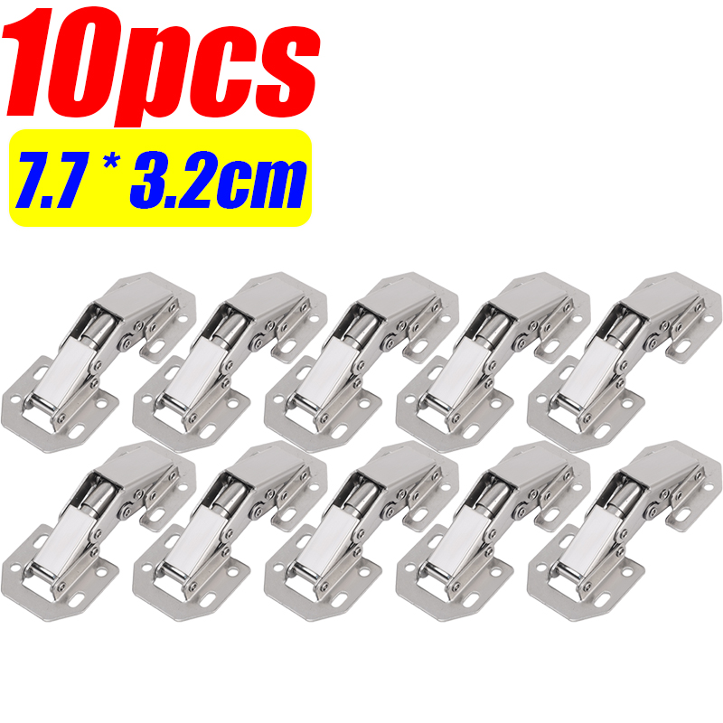 2-10 STUKS 90 Graden Kast Scharnier 3/4in Geen-Boren Gat Kastdeur Hydraulische Scharnieren Soft Close met Schroeven Meubelbeslag: Zilver