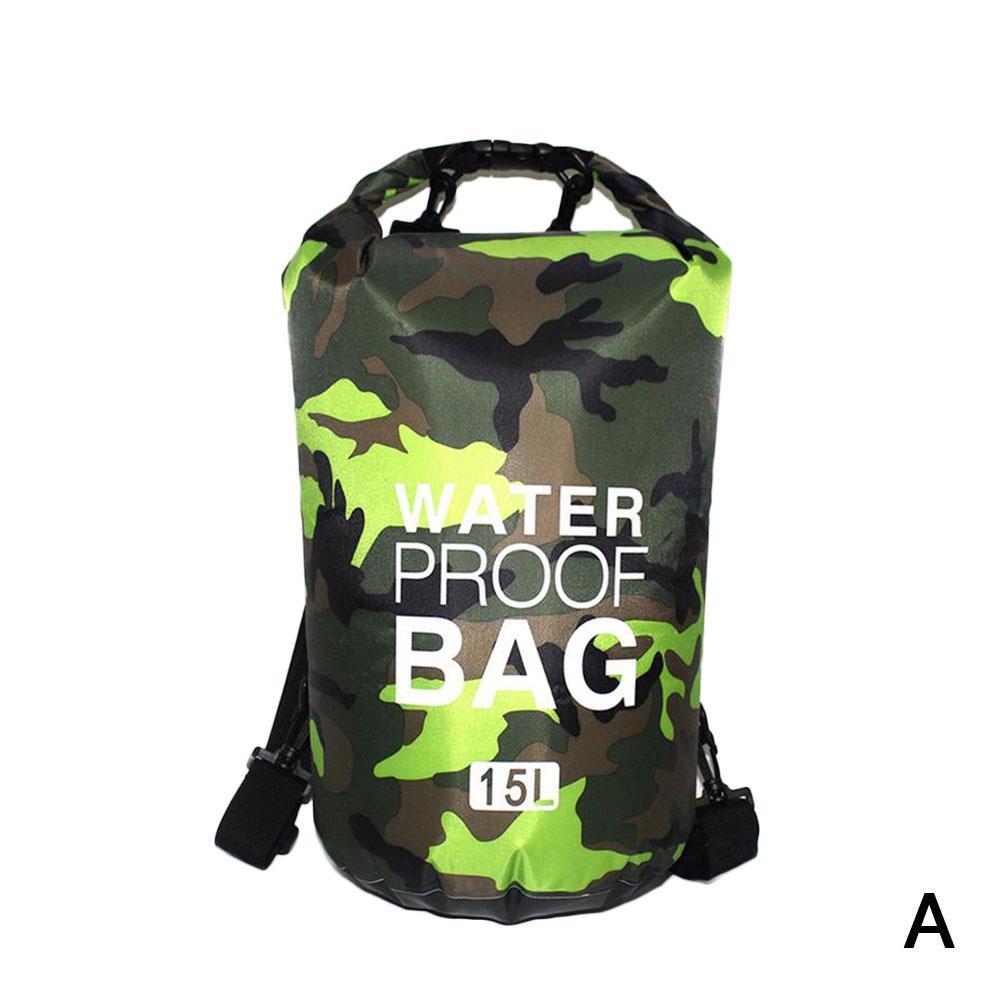 Dry Camouflage Portable Rafting Diving Outdoor Bag Sack PVC Waterproof Folding Swimming Storage Bag for River Trekking: A / 20L