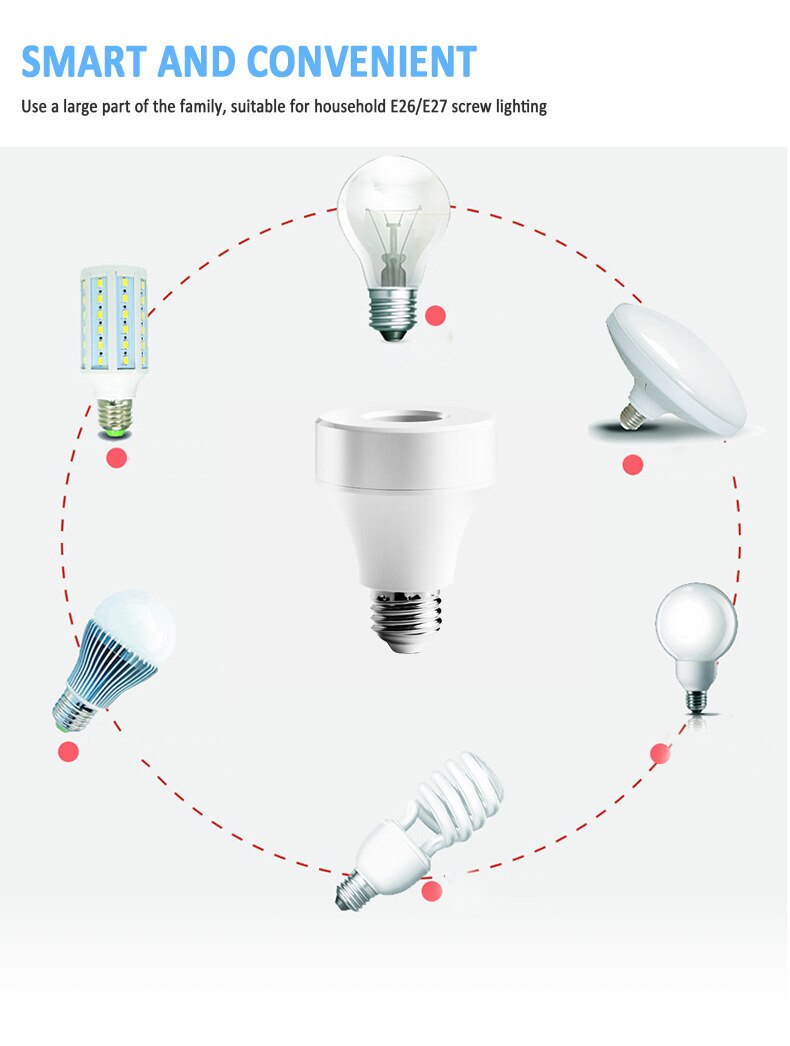 E26 E27 WiFi Voice Control Smart Lamphouder Lamp Hoofd Suitabl Voor LED Lamp E26 E27 Slimme Lampen Compatibel alexa Google