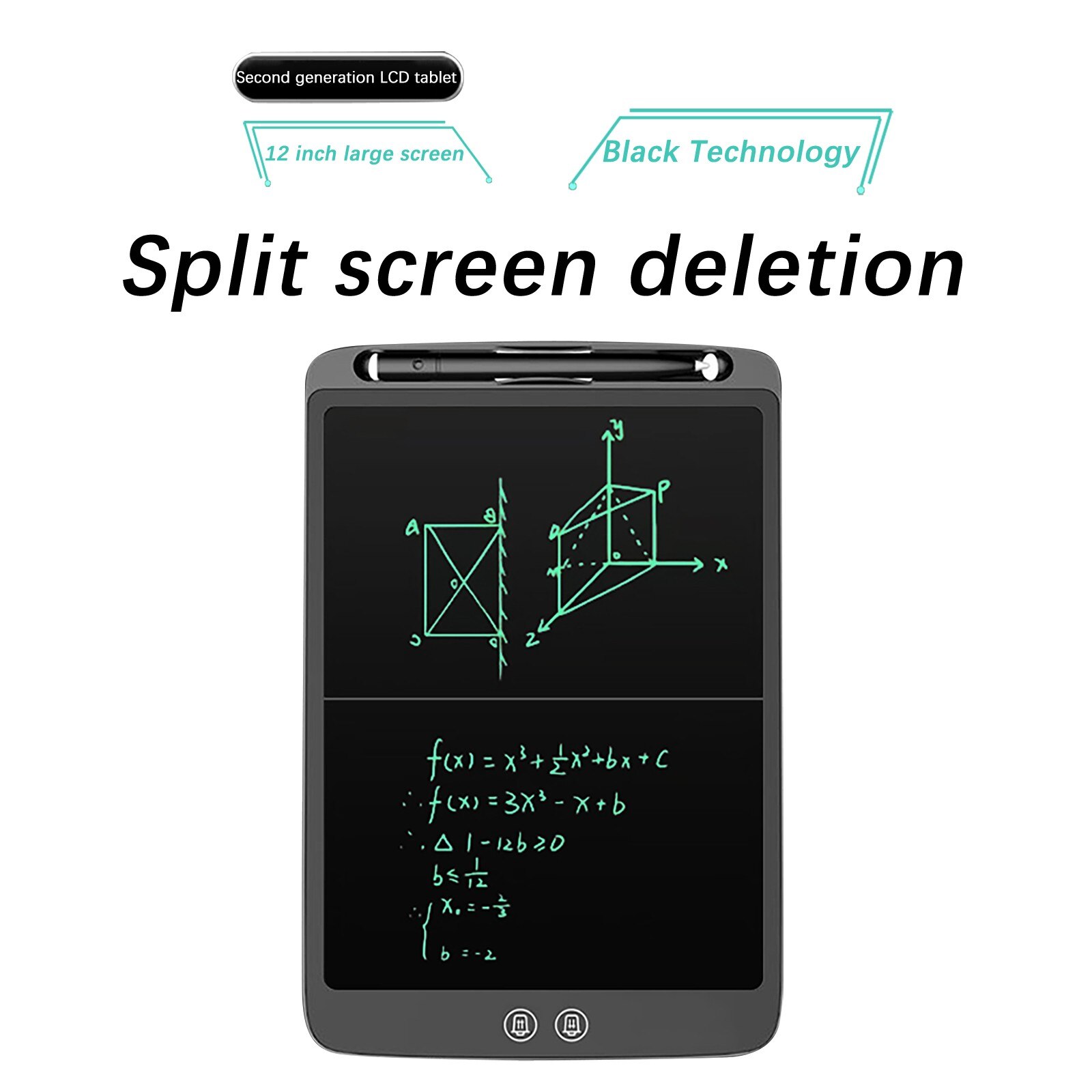 12Inch LCD Handwriting Board with Stylus Magic Board Split Screen Graffiting Drawing Board Writing And Correction Board