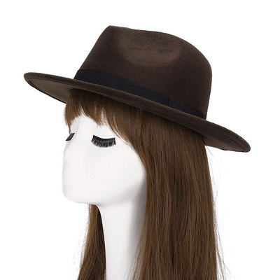 Chapeau melon en feutre de laine à large bord pour femme, style vintage, style gd, style fedora, cloche souple, chapeau de soleil panama pour femme, trilby: 2