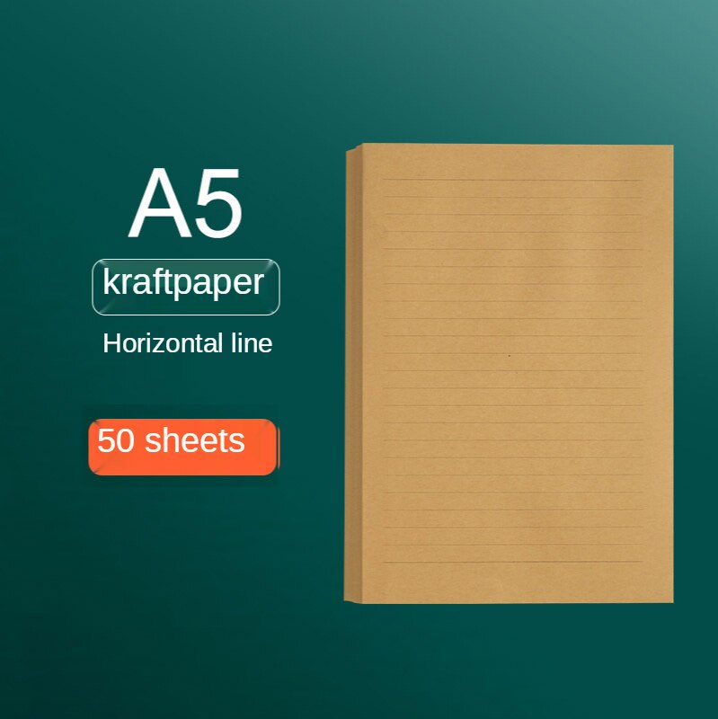 50 Vellen A4/B5/A5 Vintage Kraft Papier Schrijven Brief Briefpapier Romantische Note Craft Papier Schilderen Verpakking papier: D
