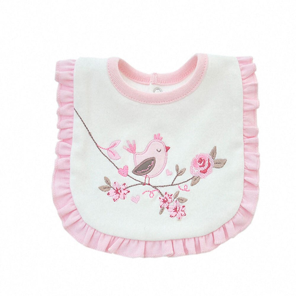 Schattige Baby Slabbetjes Katoen Roze Geborduurde Speeksel Handdoek Zacht Zuigeling Pasgeboren Burp Doeken Herbruikbare Dubbele Laag Baby Bandana Kleding: A