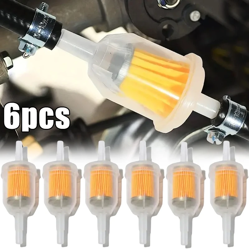 1-6 Stuks Universele Inline Gas/Brandstof Filter 6 Mm-8 Mm 1/4 "Voor Grasmaaier kleine Motor Auto Accessoires Motorfiets Accessoires Olie