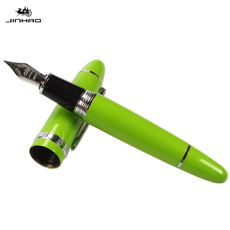 JINHAO 159 18KGP 0.7mm MEDIUM BROAD NIB FOUNTAIN PEN free with a black pen pouch 8 COLORS FOR CHOOSE metal ink pen