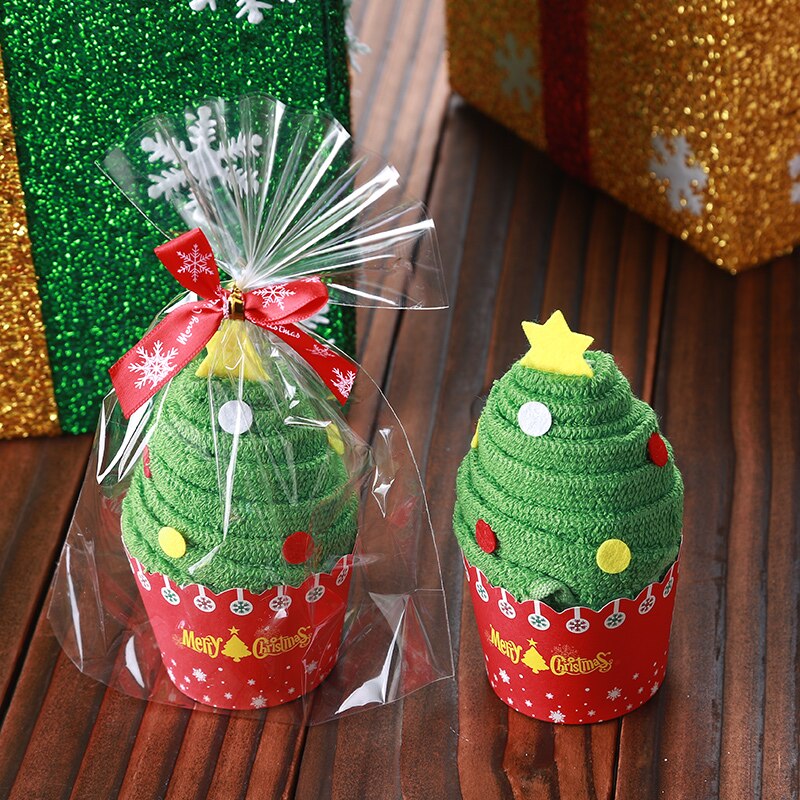 Merry Christmas Towel Christmas Tree Santa Claus Snowman hand face towels for kids 2 piece