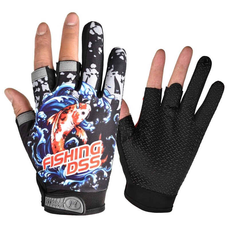 Guantes de pesca en hielo para hombre y mujer, guante sin dedos para pescar en hielo, con señuelo, aparejos de carpa, accesorios de ropa, guante deportivo cálido para exteriores, invierno,