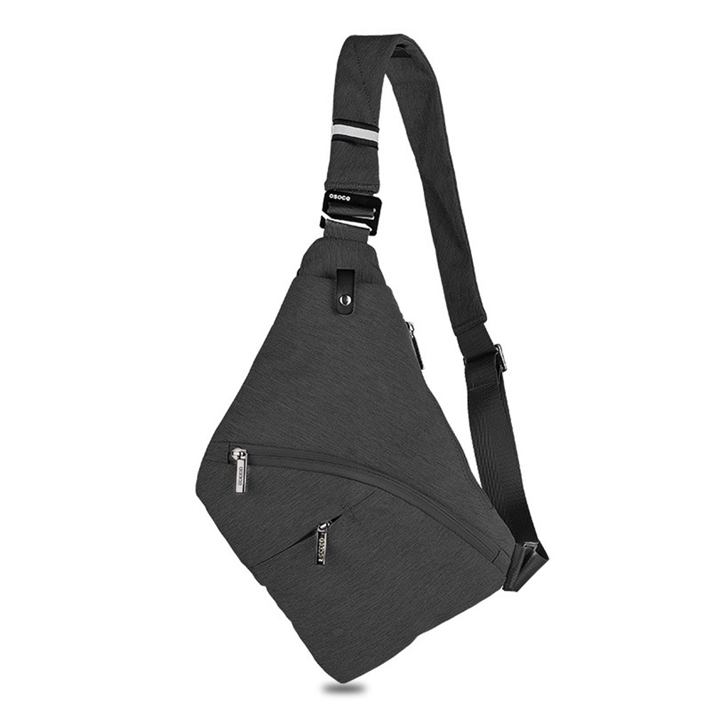 Anti Theft Chest Bag Sling Bag Male Front Body Bag Men Safety Chest Pocket Pouch Sling Shoulder Bag Male Chest Pack: Black Color