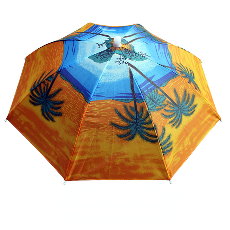 Sombrero de sombrilla de lluvia portátil, sombrilla plegable para Pesca al aire libre, Anti-UV, accesorios para la cabeza de playa, Camping y Pesca