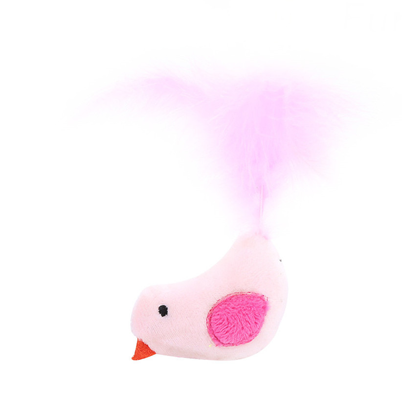 Cute Cat Toys Soft Plush Birds Feather Tail Interactive Small Dog Pet Toy 80926: PK