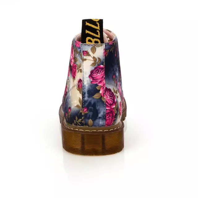 SHIDIWEIKE Frauen Stiefel Blumen- Gedruckt Stiefel Weiche Sohle Stiefeletten Spitze hoch Plattform Schuhe Frau B033