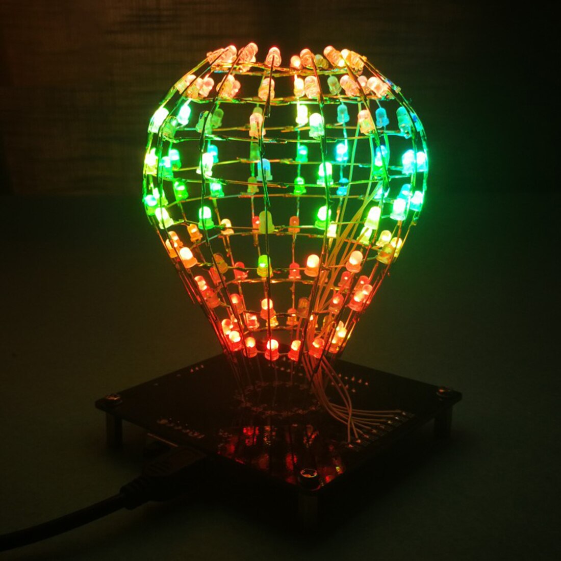 DIY LED Display Lamp Infrared Remote Control DIY Welding Light Kits DIY Lamp Brain-training Toy -Light Cube Ball(Colorful Parts): 1