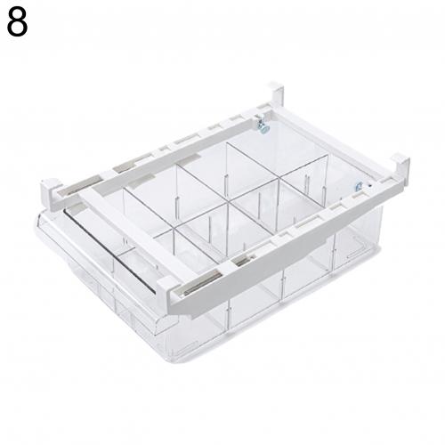 1/4/8 Compartment Multi-function Refrigerator Drawer Storage Box Organizer Bin Transparent Fridge Storage Bin Containers: 8