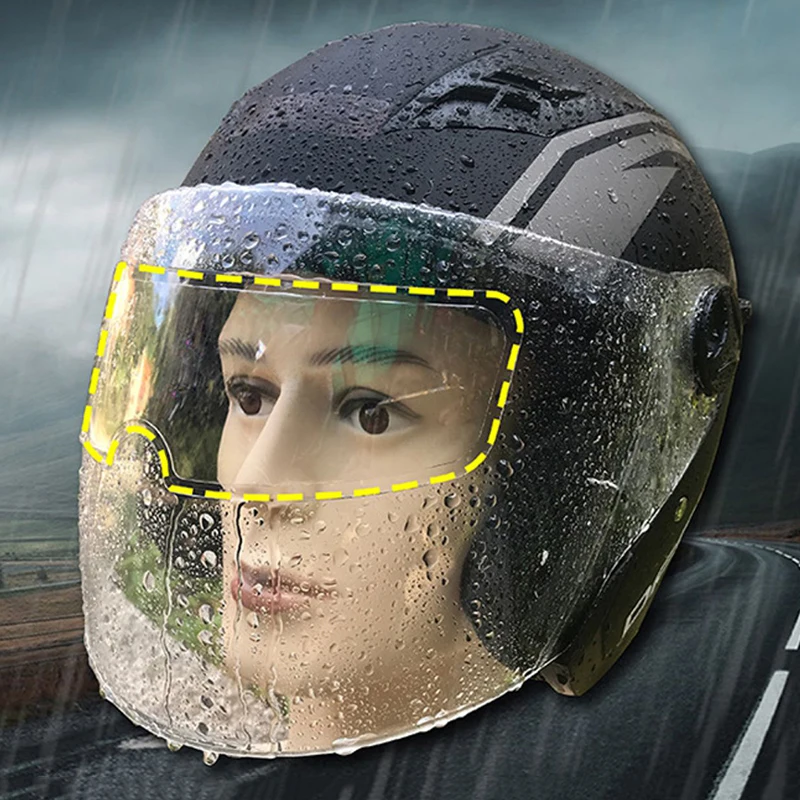 Película Universal a prueba de lluvia para casco de motocicleta, pegatina de revestimiento Nano duradera para conducción de seguridad, película antiniebla, accesorios para cascos de motocicleta