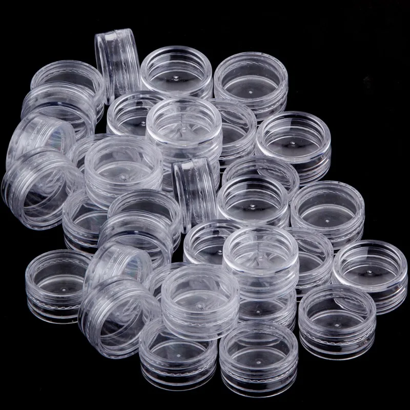 10/20/30/50 Stuks Lege Plastic Fles Sieraden Kraal Hervulbare Flessen Kleine Ronde Cosmetische Container Opslag potten Draagbare Doos