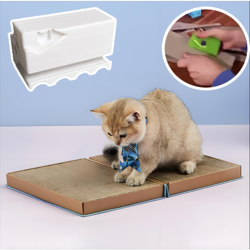 Máquina cortadora de cartón: dispositivo casero para hacer rascadores de gatos utilizando tecnología de impresión 3D y herramientas artesanales de bricolaje