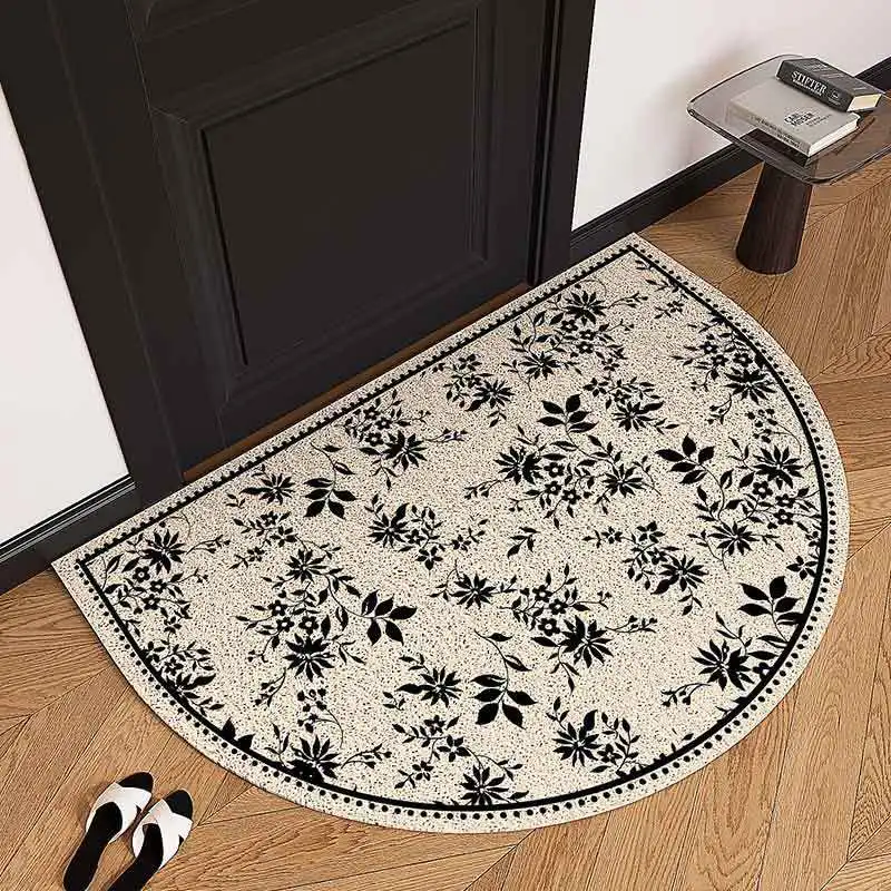 Semicircular Flower Doormat Anti-slip Cuttable Coil Floor Mat Suitable for Home Kitchen Entrance Home Floor Decoration: 500mm x 1200mm / Yellow