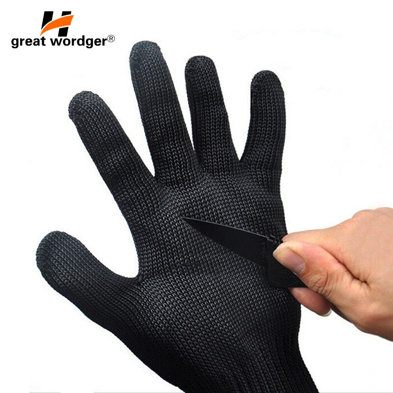 Anti-cut Gloves Safety Cut Proof Stab Resistant Stainless Steel Wire Metal Mesh Kitchen Butcher Cut-Resistant Outdoor Safe Glove: 03 / S