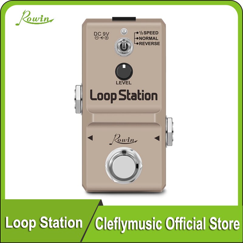 Rowin Loop Station Looper Effects Pedal Unlimited Overdubs 10 Minutes of Looping, 1/2 time, and Reverse