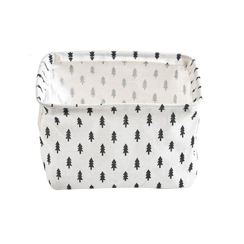 Foldable Canvas Storage Basket With Handle Cosmetic Toy Organizer Underwear Socks Clothes Storagebag Office Stationery Organizer: Yellow