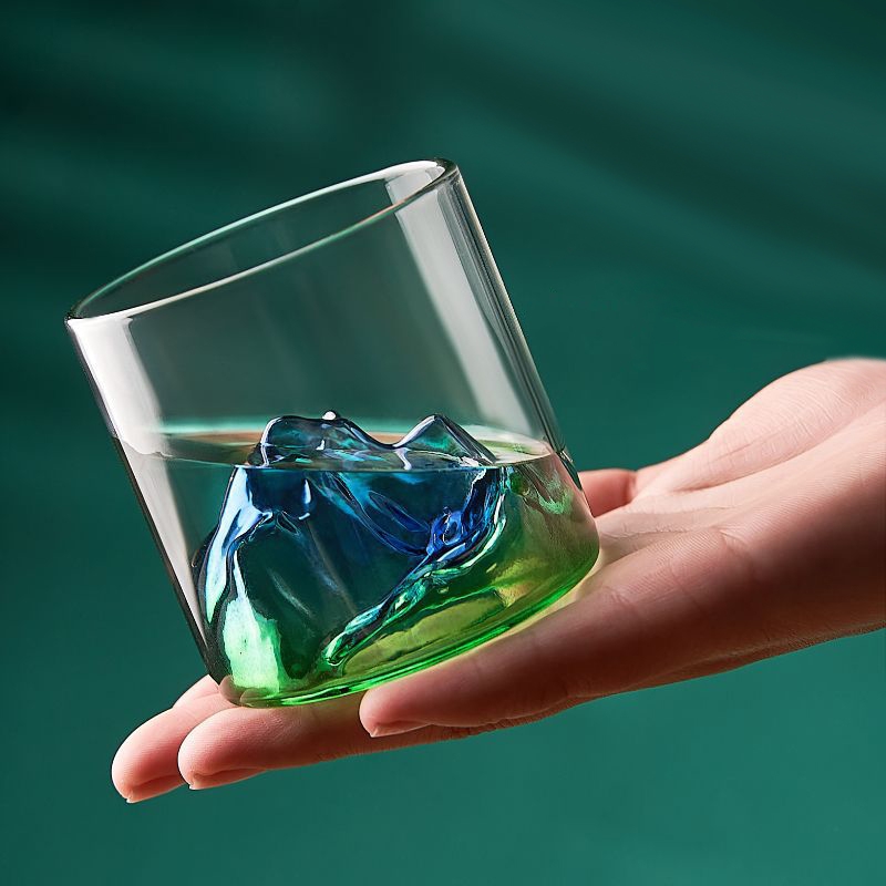 Vaso de cristal japonés 3D para Whisky de montaña, vaso de Whisky antiguo, Whisky Rock, vaso de Vodka, vaso de vino
