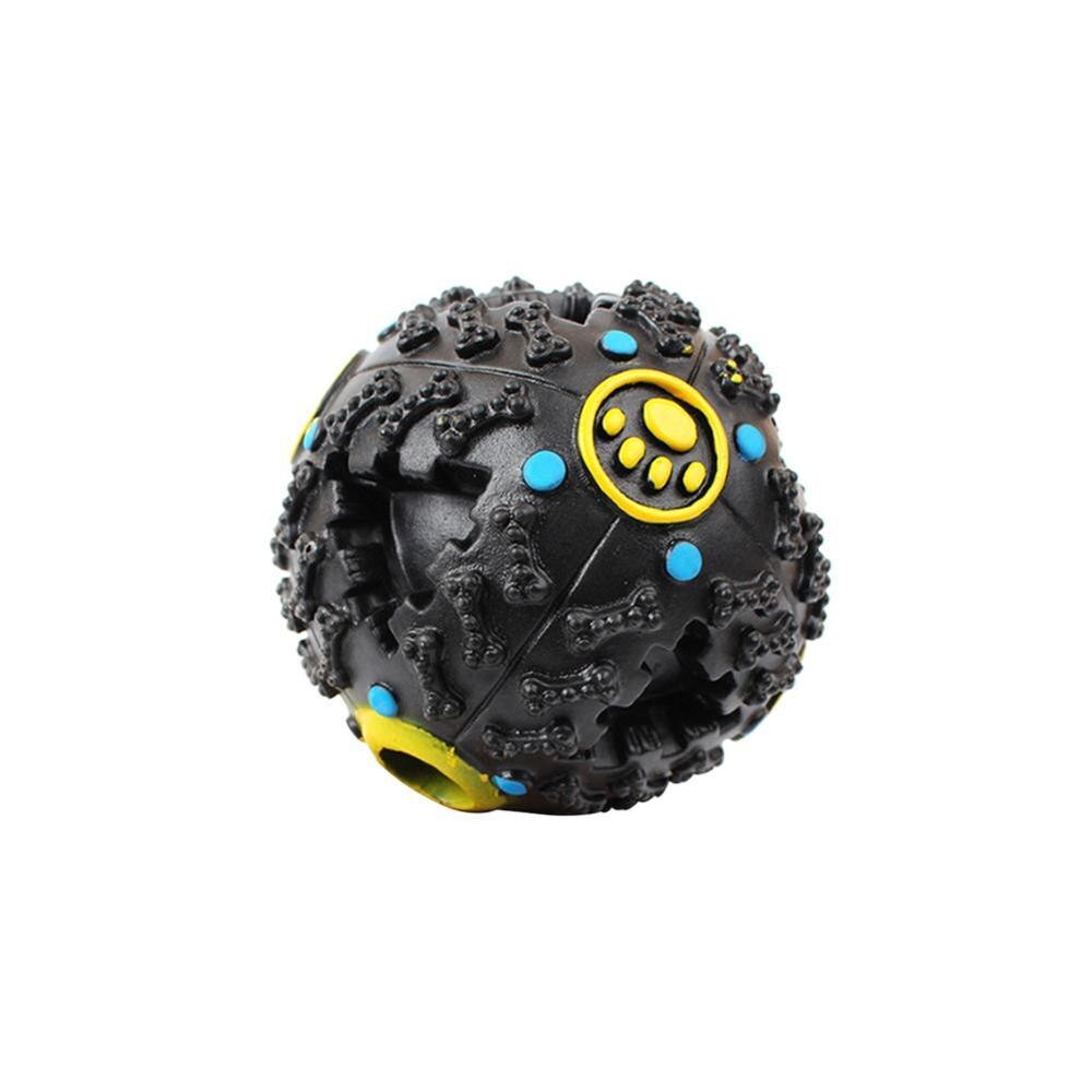 Soft Pet Dog Toys Funny Interactive Elasticity Ball Dog Chew Toy For Dog Tooth Clean Ball Of Food Pet Accessories: M / Black