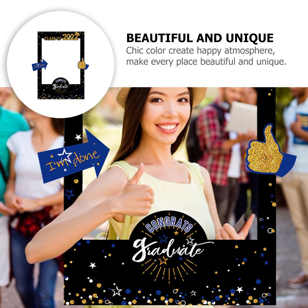 2022 Graduation Party Photo Frame Selfie Frame Fun Photo Prop for Decor