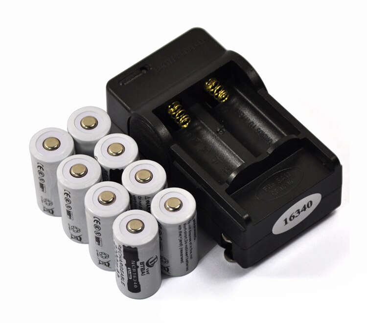 10 PCS ICR16340 CR123A 123A CR17345 17345 2200 mah 3.7 V Batteria Al Litio+1PCS charger